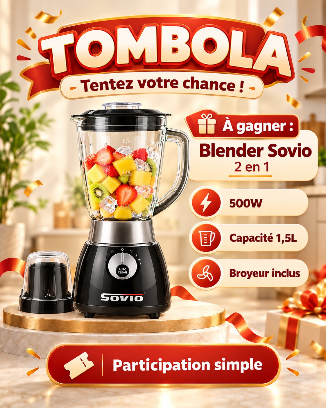 Blender multifonction Sovio 2-en-1 – SO-301-6