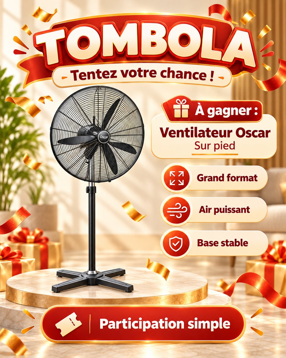 Ventilateur sur pied Oscar – grand format