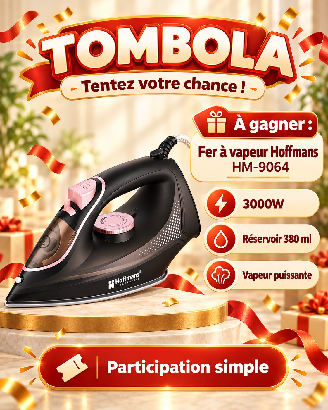 Fer à vapeur Hoffmans HM-9064 – 3000 W