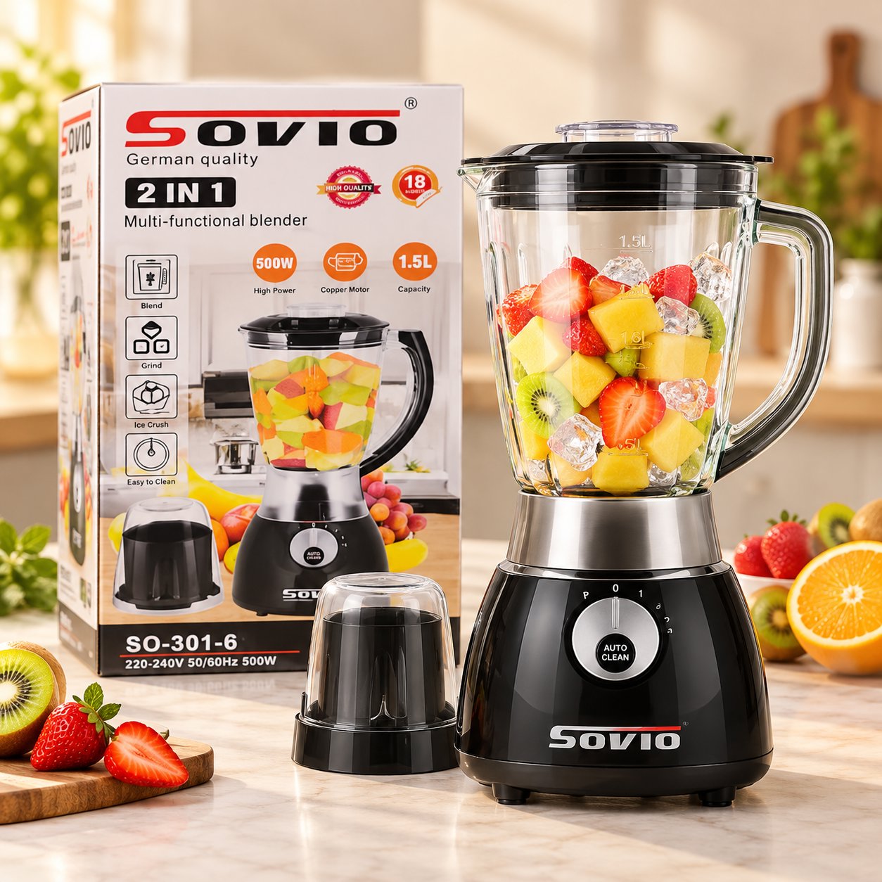     Blender multifonction Sovio 2-en-1 – SO-301-6