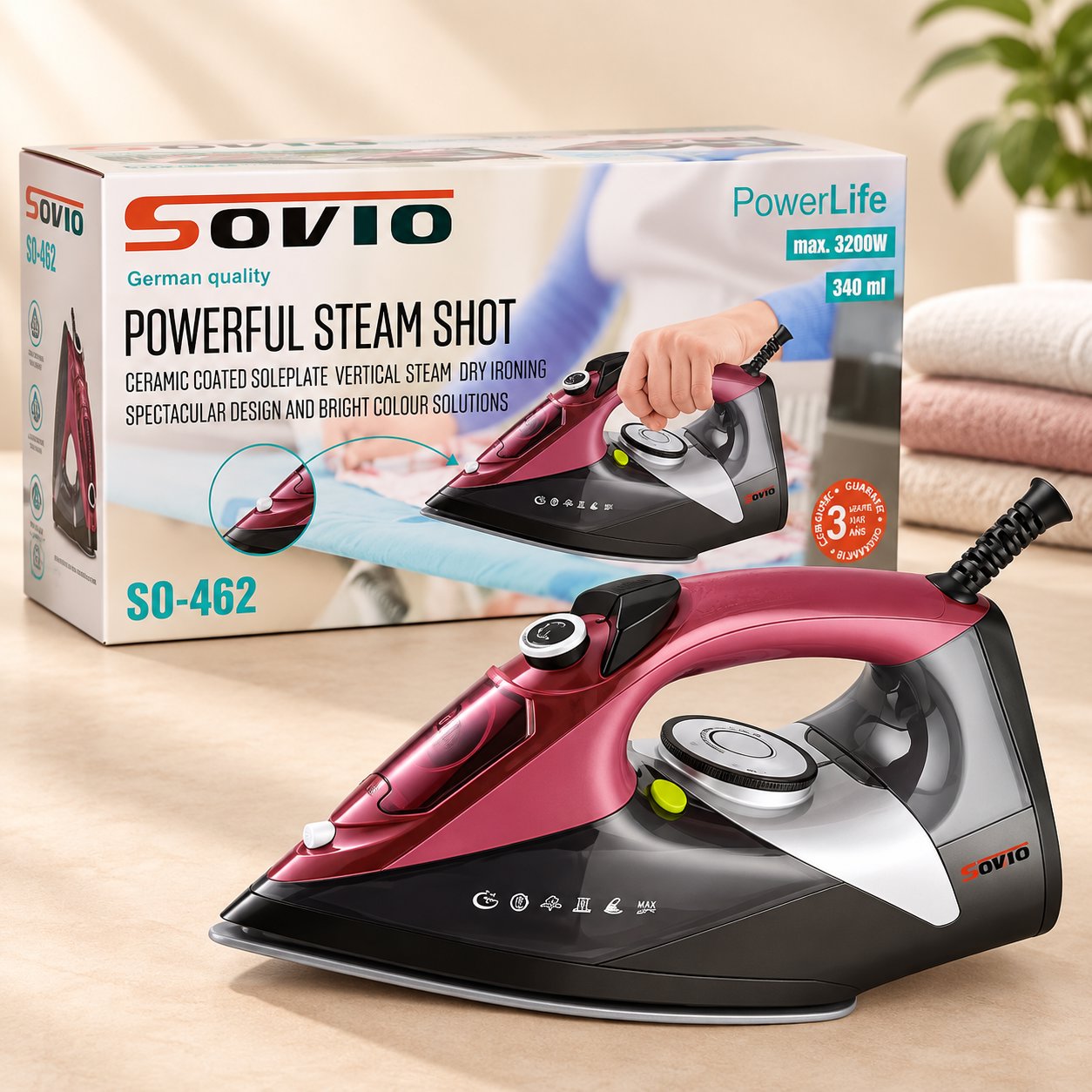 Fer à vapeur Sovio SO-462 – 3200 W